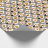 Farbenfrohe Birnen, Vintages Muster. Geschenkpapier (Ecke)