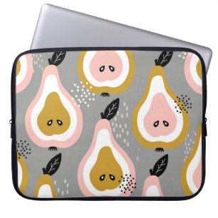 Farbenfrohe Birnen, Vintages Muster. Laptopschutzhülle