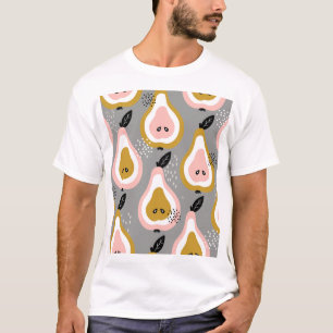Farbenfrohe Birnen, Vintages Muster. T-Shirt