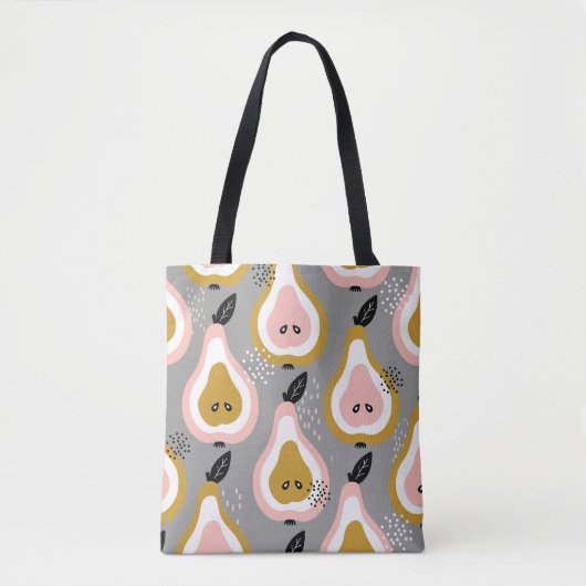 Farbenfrohe Birnen, Vintages Muster. Tasche (Vorderseite)