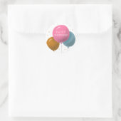 Farbenfrohe Birthday Balloons Gold Glitzer Confett Runder Aufkleber (Tasche)