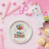 Farbenfrohe Birthday Balloons mit Kuchen und Gesch Pappteller (Party)