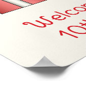 Farbenfrohe Birthday Balloons mit Kuchen und Gesch Poster (Ecke)