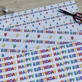 Farbenfrohe Birthday Balloons Packpapier Blätter