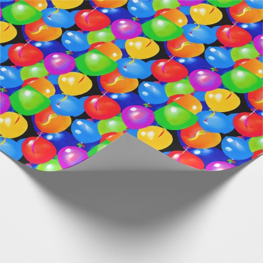 Farbenfrohe Birthday Balloons Papiertüte Geschenkpapier (Ecke)