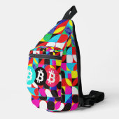 Farbenfrohe Bitcoin (Vibrant HD) Crossbody Bag (Rechte Ecke)