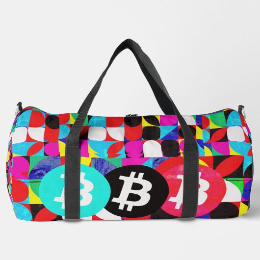 Farbenfrohe Bitcoin (Vibrant HD) Duffle Bag (Vorderseite)