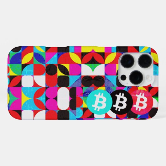 Farbenfrohe Bitcoin (Vibrant HD) iPhone Hülle (Rückseite (Horizontal))