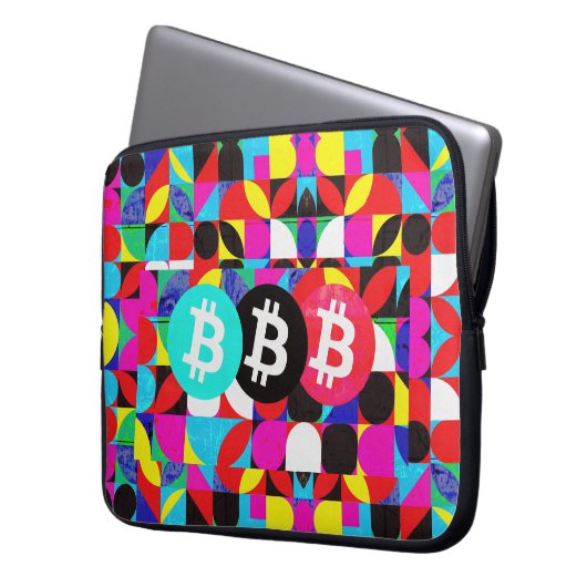Farbenfrohe Bitcoin (Vibrant HD) Laptopschutzhülle (Vorderseite Links)