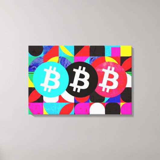 Farbenfrohe Bitcoin (Vibrant HD) Leinwanddruck (Vorderseite)