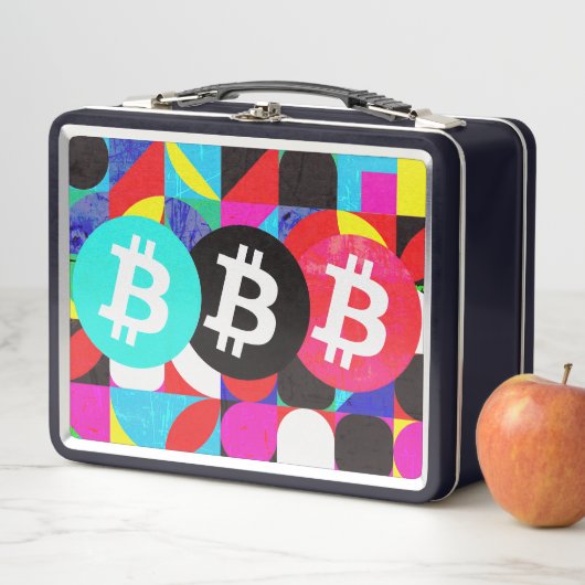 Farbenfrohe Bitcoin (Vibrant HD) Metall Brotdose (Beispiel)