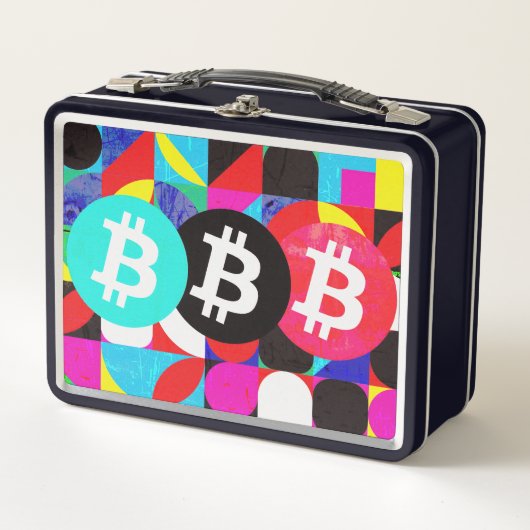 Farbenfrohe Bitcoin (Vibrant HD) Metall Brotdose (Vorderseite)