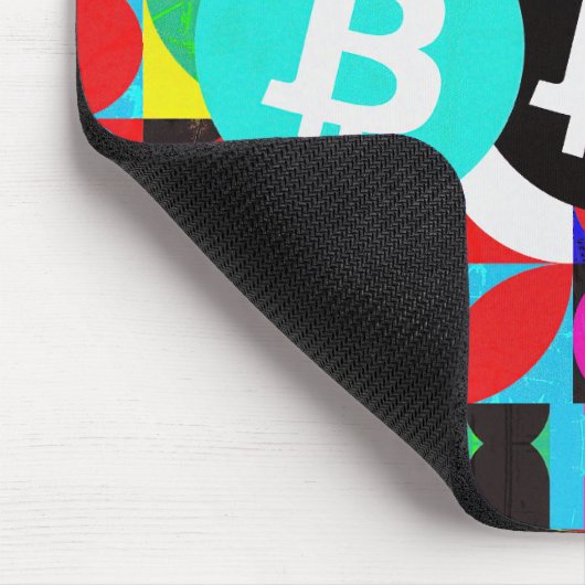 Farbenfrohe Bitcoin (Vibrant HD) Mousepad (Ecke)
