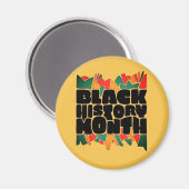 Farbenfrohe Bits Black History Monnet Magnet (Vorderseite/Rückseite)