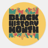 Farbenfrohe Bits Bold Black History Monatsaufklebe Runder Aufkleber (Vorderseite)