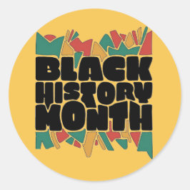 Farbenfrohe Bits Bold Black History Monatsaufklebe Runder Aufkleber