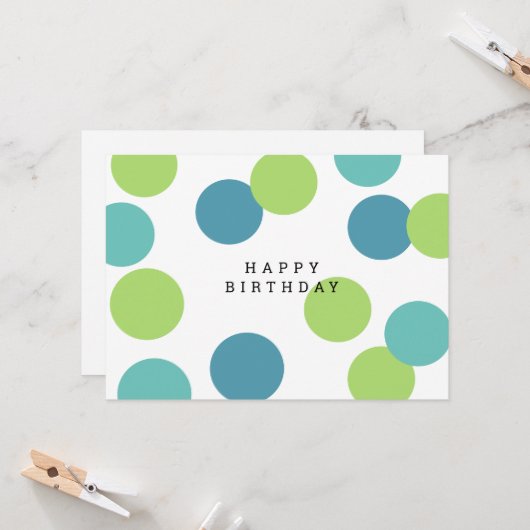 Farbenfrohe Blank Happy Birthday Card Karte (Vorderseite/Rückseite Beispiel)