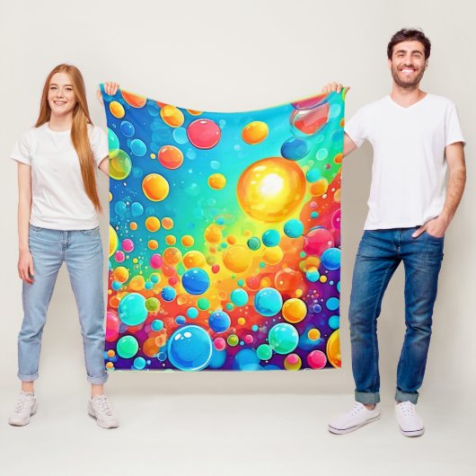 Farbenfrohe Bläschen Kunst Fleecedecke (Beispiel)