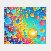 Farbenfrohe Bläschen Kunst Fleecedecke (Vorderseite (Horizontal))
