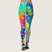 Farbenfrohe Bläschen Kunst Leggings (Rückseite)