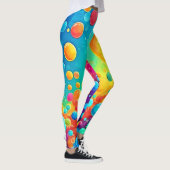 Farbenfrohe Bläschen Kunst Leggings (Rechts)