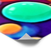 Farbenfrohe Bläschen Kunst Poster (Ecke)