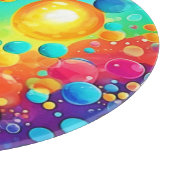 Farbenfrohe Bläschen Kunst Schneidebrett (Ecke)