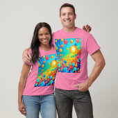 Farbenfrohe Bläschen Kunst T-Shirt (Unisex)