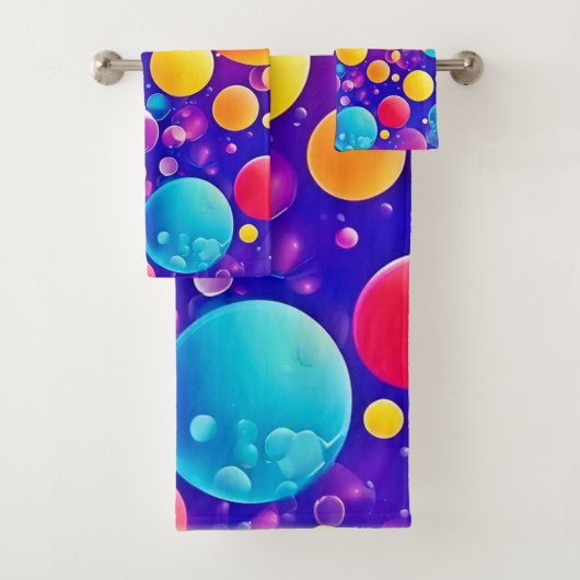 Farbenfrohe Blase Abstrakt Art Badhandtuch Set (Insitu)