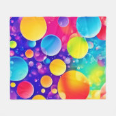 Farbenfrohe Blase Abstrakt Art Fleecedecke (Vorderseite (Horizontal))
