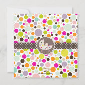 Farbenfrohe Blase-Gummi/Dots-Geburtshinweise Einladung (Rückseite)