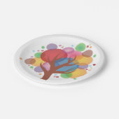 Farbenfrohe Blase Pappteller (Schrägansicht)