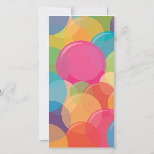 Farbenfrohe Blase Party Foto Digitale Einladung (Rückseite)