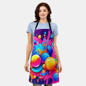 Farbenfrohe Blase Schürze (Getragen)