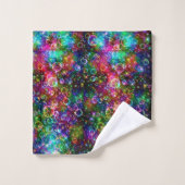 Farbenfrohe Blasen Badehandtuch Set Koordinaten (Waschlappen)