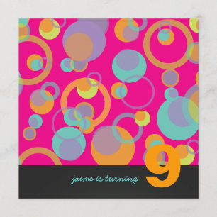 Farbenfrohe Blasen für Geburtstagsfeier Einladung