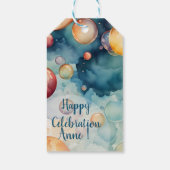 Farbenfrohe Blasen Geschenkanhänger (Rückseite)
