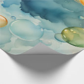 Farbenfrohe Blasen Geschenkpapier (Ecke)