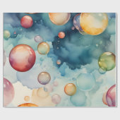 Farbenfrohe Blasen Geschenkpapier (Flach)