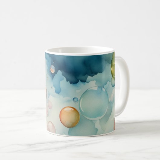 Farbenfrohe Blasen Kaffeetasse (VorderseiteRechts)