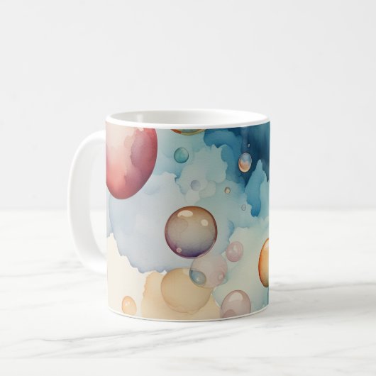 Farbenfrohe Blasen Kaffeetasse (Vorderseite Links)