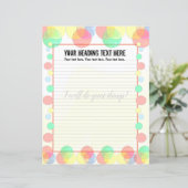 Farbenfrohe Blasen Lined Writer Paper (Stehend Vorderseite)