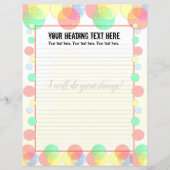Farbenfrohe Blasen Lined Writer Paper (Vorderseite)