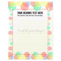 Farbenfrohe Blasen Lined Writer Paper