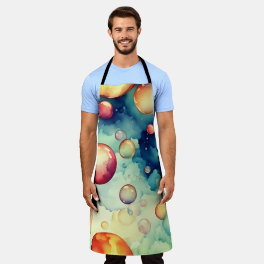 Farbenfrohe Blasen Schürze (Getragen)