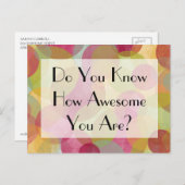 Farbenfrohe Blasen: Weißt du, wie Phantastisch du Postkarte (Vorne/Hinten)