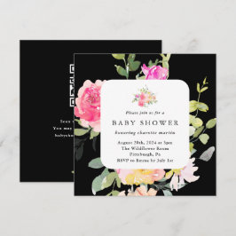 Farbenfrohe BläserBaby-Dusche QR-Code Schwarz Einladung