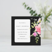 Farbenfrohe Bläserndusche Schwarz Einladung (Stehend Vorderseite)