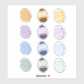 Farbenfrohe Blasseier Aufkleber (Blatt)