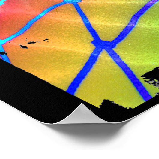 Farbenfrohe Blast Beach Volleyball Poster (Ecke)